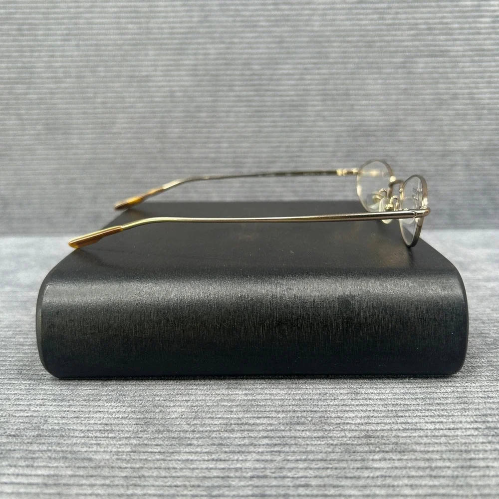 Nautica N7095 020 Gold Oval Y2k Eyeglass Frames 46-19-135 Metal Glasses
